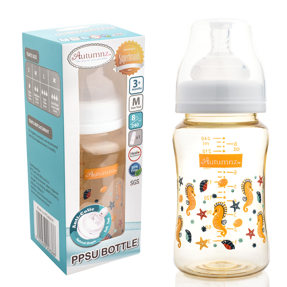 Autumnz PPSU Wide Neck Feeding Bottle 8oz Single –