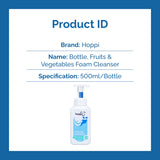 Hoppi Bottles, Fruits & Vegetables Foam Cleanser 500ml