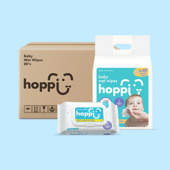 Hoppi [Carton] Water Wet Wipes (80’s x 3)