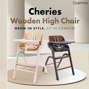 Quinton Wooden Cheries Highchair with Bouncer