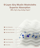 Autumnz 6 Layer Cotton Baby Muslin Towel
