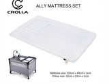 Crolla Ally with Accessories, Mattress, Pillow & Fitted Sheet Bundle Combo