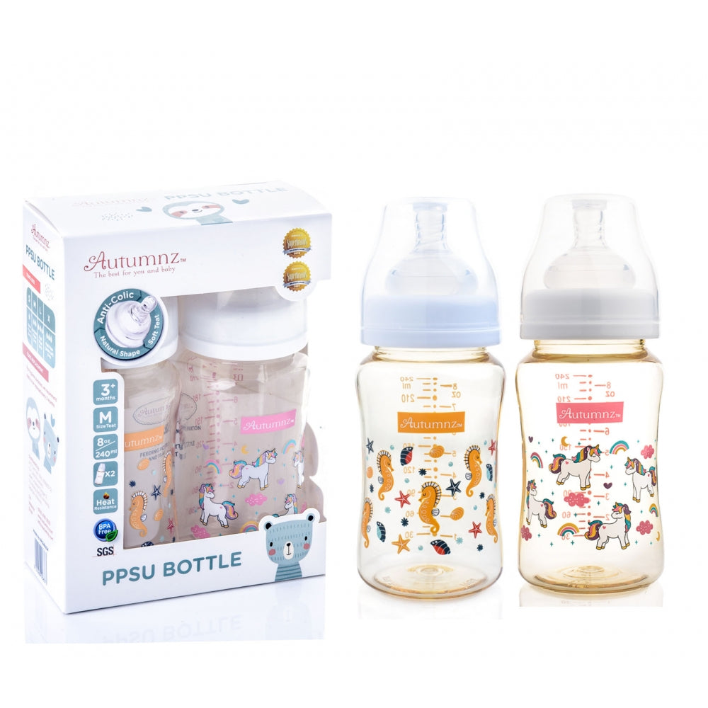 Autumnz PPSU Wide Neck Feeding Bottle 8oz Twin –