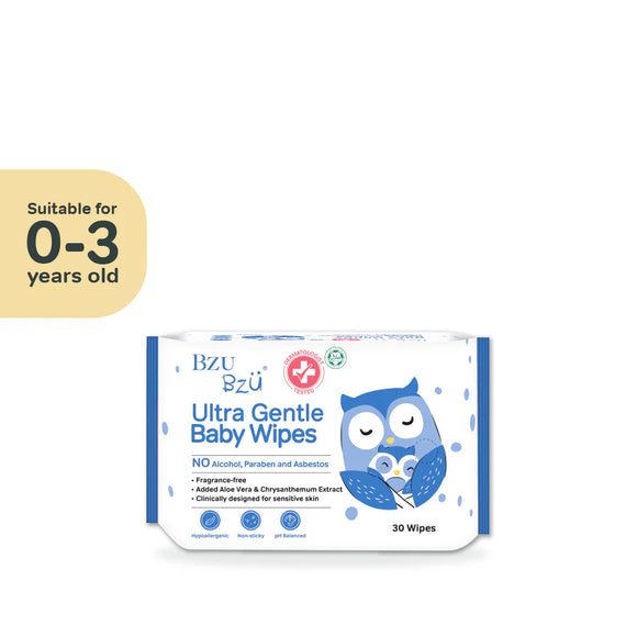 Bzu Bzu Ultra Gentle Fragrance Free Baby Wet Wipes 30s