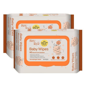 Bzu Bzu  Antibacterial Baby Wet Wipes 2x80s