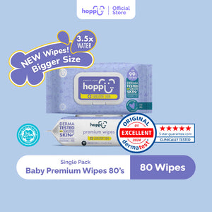 Hoppi Premium Wet Wipes (80’s x 3)