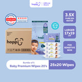 Hoppi [Carton] Premium Wet Wipes (20’s x 5)