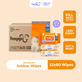 Hoppi [Carton] Antibacterial Wipes (80’s x 3)