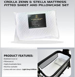 Crolla Stella with Mattress Fitted Sheet and Pillowcase Bundle Set