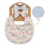 Floral Reversible Bib with headbands