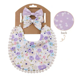 Floral Reversible Bib with headbands